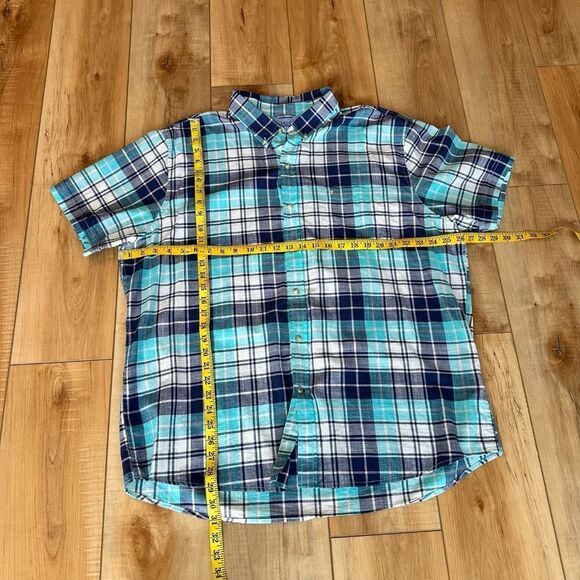 IZOD Mens Saltwater Relaxed Classics Short Sleeve Button-Down Blues/White XXL - Picture 3 of 7